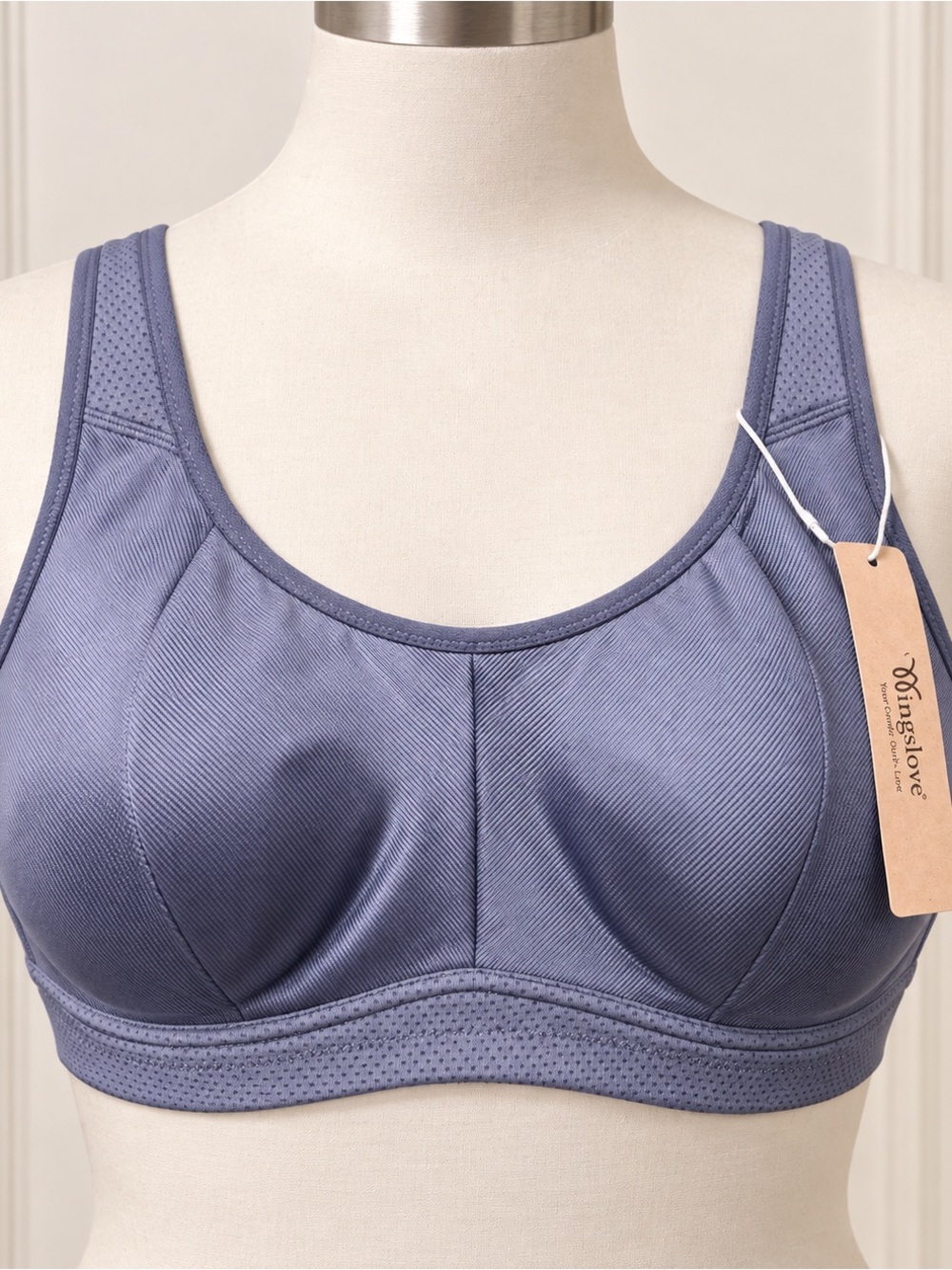 Wingslove High-Support Sports Bra in Grey Size 38D